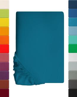 Kinder Jersey Spannbettlaken, Spannbetttuch, Lavea Serie Maya, 60x130cm | 70x140cm, Aquamarin, 100% Baumwolle, hochwertige Verarbeitung, mit Gummizug