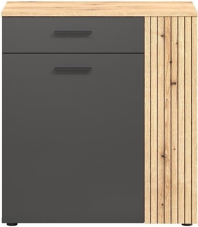 Schuhschrank Esteban in grau und Eiche Evoke 80 cm
