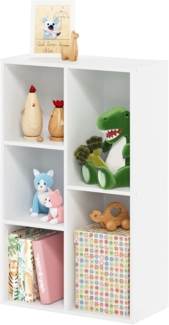 Furinno Luder Regal ohne Werkzeug, 5 Würfel, Weiß