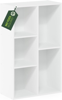Furinno Luder Regal ohne Werkzeug, 5 Würfel, Weiß