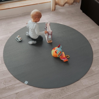 Runde Krabbelmatte SanoSoft "made in Germany" - Öko-Tex 100 Grau 120cm