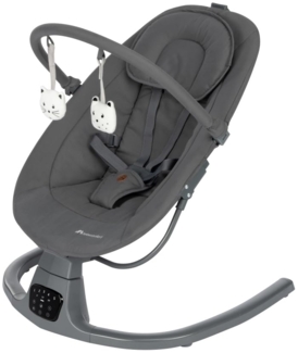 Bebeconfort Melilo Babyschaukel, Automatische Bewegungserkennung, Verstellbare Rückenlehne,0-6 Monaten, 12 beruhigenden Liedern und 5 Naturgeräuschen, 5-Punkt-Gurt, Mineral Graphite
