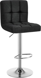 WOLTU® 1 x Barhocker Barstuhl Tresenhocker Stuhl drehbar und höhenverstellbar Tresen Hocker Leinen Schwarz BH32sz-1