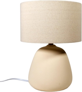 Liadomo Tischleuchte Juna, ohne Leuchtmittel, weißer Stoffschirm, Skandi-Look, Nachttischlampe, E27