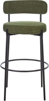 Set mit 2 Barstühlen ALLISON Bouclé Grün