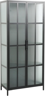 riess-ambiente Vitrine DURA STEEL 180cm schwarz / transparent (Einzelartikel, 1-St) Wohnzimmer · Schrank · Metall · Glas · Industrial Design