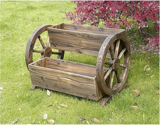 HTI-Living Rustikal Blumenkasten mit 2 Pflanzgefäßen