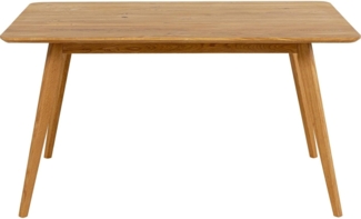 Kare Design Tisch Memo, Braun, 4-6 Personen, FSC Zertifiziert, Skandinavisches Design, Hochwertig, Zeitlos, Esszimmertisch, Wohnzimmer, Eiche Massivholz, Geölt, 75x140x90 cm (H/B/T)