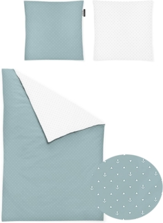 Irisette Mako-Satin Bettwäsche Set Jessica 8256 jade 2 155x220 cm + 1 x Kissenbezug 80x80 cm