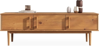 IDIMEX Lowboard TECCA, Sideboard mit 3 Türen aus Massivholz Kiefer Eiche Finish