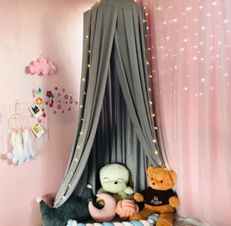 Betthimmel Babybett Baldachin Kinderzimmer Baumwolle Moskitonetz Kinderzimmer Schlafzimmer Spielzimmer Dekoration (Haig)