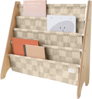 3 Sprouts Kinder Bücherregal aus Holz – Montessori Regal für Kinderzimmer - Schachbrettbeige