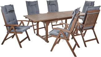 Gartentisch Set AMANTEA Holz Grau