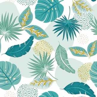 Douceur d'Intérieur, Tischdecke, rechteckig (140x240 cm), Plantania blau, PVC, Textilia