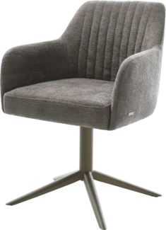 Drehstuhl Greg-Flex Bouclé Soft Schlamm Fußkreuz Effektfinish Titan 360° drehbar Wippfunktion Taschenfederkern