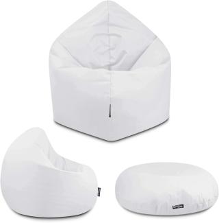 BuBiBag - 2in1 Sitzsack Bodenkissen - Outdoor Sitzsäcke Indoor Beanbag, Weiß, Ø 100,0 cm