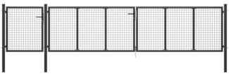 vidaXL Gartentor Stahl 500×100 cm Anthrazit 144335