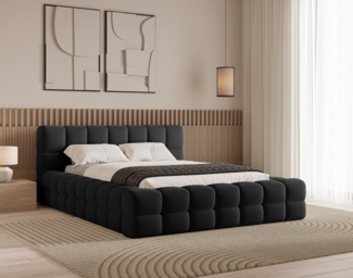 Chilly Möbel Polsterbett Verona Schwarz Bouclé Stoff 200x200 cm mit Stauraum Quelle 100