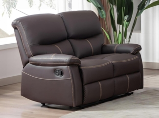 Vente-unique - Relaxsofa 2-Sitzer - Kunstleder - Braun - CANBY