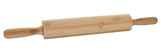Teigrolle HWC-B71, Nudelholz Wellholz Ausroller Rollholz Teigwalze Teigausroller Holzroller Holzwalze, Bambus 44x5cm