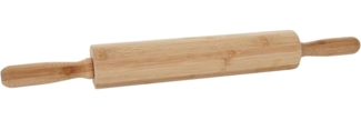 Teigrolle HWC-B71, Nudelholz Wellholz Ausroller Rollholz Teigwalze Teigausroller Holzroller Holzwalze, Bambus 44x5cm