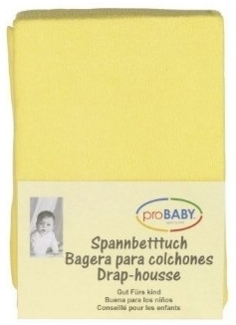 Jersey-Spannlaken gelb 70/140