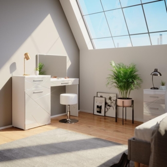 Vicco Schminktisch Frisiertisch Frisierkommode Little Irma Weiß Spiegel Hocker