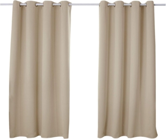 Woltu Verdunkelungsvorhang, Ösen, blickdicht, 2er Set Vorhang Blickdicht Thermovorhang 250g/m²