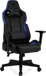 SENSE7 Gaming Sentinel Bürostuhl Zocker Gamer Ergonomischer Stuhl Armlehne Einteiliger Stahlrahmen Einstellbarer Neigungswinkel Schwarz-Blau, 40-48 x 72 x 59