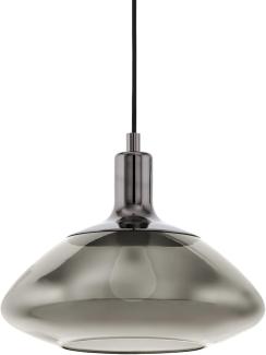 Eglo 98291 Pendelleuchte TORRONTES Rauchglas schwarz-transparent E27 1X40W Ø34,5cm H:110cm dimmbar
