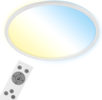 BRILONER - LED Deckenlampe flach Smart Home, funktioniert mit Alexa, Fernbedienung, LED Lampe, LED Deckenleuchte, Wohnzimmerlampe, LED Panel, Schlafzimmerlampe, Flurlampe, 42x2,5 cm, Weiß
