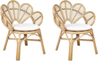 Pfauenstühle 2er Set FLORENTINE II Rattan Natürlich