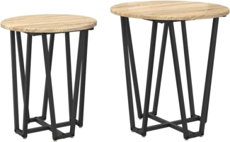 vidaXL Beistelltische 2 Stk. Sonoma Eiche Holzwerkstoff und Metall 869721