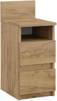 Vicco Nachtschrank Monty, Goldkraft Eiche, 25 x 59.1 cm mit 2 Schubladen