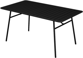 Vente-unique - Gartentisch - L. 160 cm - Metall - Schwarz - MIRMANDE von MYLIA