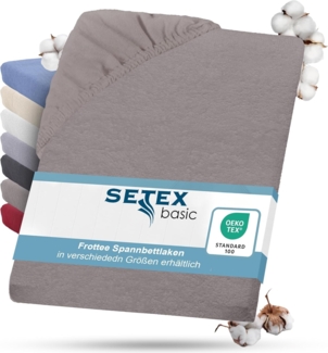 SETEX Bettlaken Frottee, Frottee, Gummizug: rundum, (1 Stück), kuschelig weiches Qualitäts-Spannbetttuch mit elastischem Gummizug