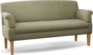 CAVADORE 3-Sitzer Küchensofa Malm, Sitzbank für Küche oder Esszimmer inkl. Armteilverstellung, Leichte Fleckenentfernung dank Soft Clean, 182 x 97 x 78, Flachgewebe: hellgrün