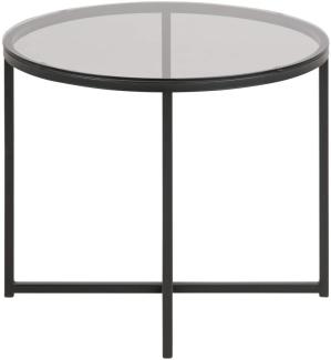 PKline 'Cape' Couchtisch, Glas rauchfarben/Metall Schwarz matt, Ø 55cm