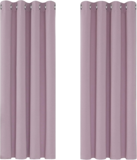 Deconovo Verdunkelungsvorhang Kälteschutz Gardinen Schlafzimmer Kälteschutzvorhang Blickdicht 138x117 cm Hellpink 2er Set