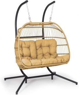 Biarritz Double Hängesessel Zweier PE Aluminium Polyrattan 260 kg Beige