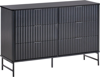 Kommode mit 6 Schubladen GLASTONBURY Schwarz
