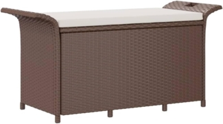 vidaXL Gartenbank mit Kissen Braun 116x46x57 cm Poly Rattan 363416
