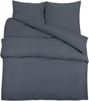 vidaXL Bettwäsche-Set Anthrazit 140x200 cm Baumwolle 136078
