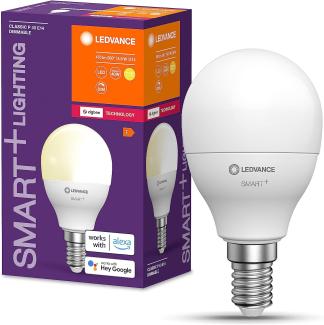 LEDVANCE ZIgbee e14 LED Lampe, smart home P40 Leuchtmittel mit 4,9 W (470Lumen) ersetzt 40W Glühbirne, dimmbar, Warm weiß (2700K), kompatibel mit Philips Hue, Alexa, google oder App, Lampe im 1er-Pack