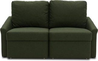 DOMO. collection Relax Couch | Dauerschläfer Boxspring Sofa mit Schlaffunktion | 2-Sitzer Schlafsofa Gästebett | 168 x 96 x 86 cm | grün