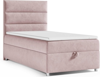 Best for Home Boxspringbett K4 SINGLE mit Bettkasten (Rosa 90x200)