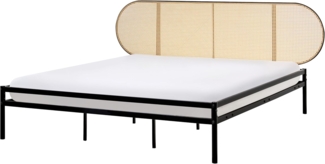 Bett mit Lattenrost Polyrattan BOULIN 180x200 cm Schwarz