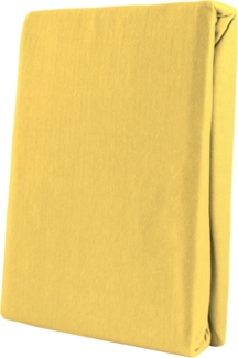 Leonado Vicent - Classic Spannbettlaken Bettlaken 100% Baumwolle Jersey Spannbetttuch in vielen Farben & Größen, Maße Spannbettlaken:200x200 cm - 200x220 cm, Farbe Spannbettlaken:Gelb