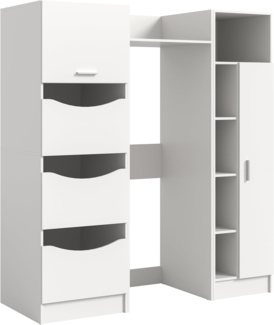 xonox. home – 3-teiliges Waschmaschinenumbau Set Free 166 x 195 x 62 cm in weiß Nachbildung – Wäscheschrank, Waschmaschinenschrank & Universalschrank – Viel Stauraum für Bad & Hauswirtschaftsraum