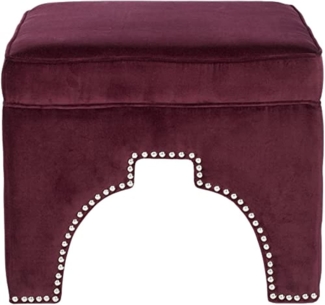 SAFAVIEH Upholstered Ottoman, in Bordeaux, 55 X 55 X 45